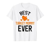Best Turkey Mommy Cute Thanksgiving Value Graphic T-Shirt, Men, White, L