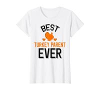 Best Turkey Parent Cute Thanksgiving Value Graphic T-Shirt, Women, White, M