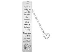 Best Uncle Bookmark Special Uncle Bookmarks from Niece Nephew Father’s Day Gifts Birthday Christmas Gift I Am As Lucky As Can Be Because The World’s Best Uncle Belongs to Me Gifts