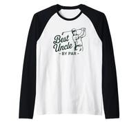 Best Uncle by Par Funny Golf Swing Pun Humor Design Raglan Baseball Tee