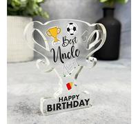 Best Uncle Football Elements Happy Birthday Present Trophy Plaque Keepsake Gift - Gift, Custom Present, Trinket, Keepsake Ornament, Acrylic Plaque, Home Decor Gift, Small, Unique Present