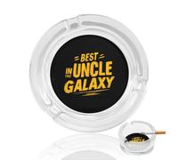 Best Uncle in The Galaxy Round Glass Ashtray Washable Simple Ash Trays