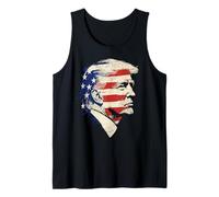 Best US President Portrait Face American Flag Tank Top