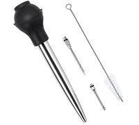 Best Utensils Stainless Steel Turkey Baster Commercial Grade Quality Silicone Bulb Including Marinade Injector Needle And Brush For Easy Clean Up