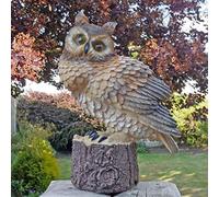 Best Value Here Bird Animal Garden Ornament Outdoor Distressed Resin, Owl Statue yard Patio decoration, Birds Décor Patio Lawn Sculpture Balcony decor figures gift (Long Eared Owl)