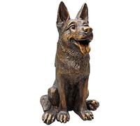 Best Value Here German Shepard Bronze statue outdoor Dog Garden Sculpture Resin Distressed Pet Animal Figures Home Ornament decoration Art Puppy Yard decor Gifts (Brown German Shepard)