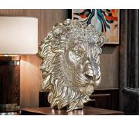 Best Value Here Small Silver Wall Mounted Lion Hanging Ornament Resin Big Cat Sculpture Home Garden Hanging Décor GIFT New (Lion H:28cm)