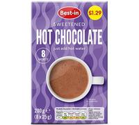Best Value Sweetened Instant Hot Chocolate Sachets - 64 Sachets (8x8x14g) - Premium Dessert Beverage - Just Add Water