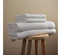 Best Waffle Towel Sets for Bathroom - Luxury Honeycomb Weave Towels - Premium, Durable, Absorbent 100% Turkish Organic Cotton 2 Waffle Hand Towels, 2 Waffle Bath Towels Sets (White)