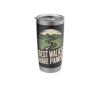 Best Walks Have Paws Prints Path Hiking Nature Quote Stainless Steel Insulated Tumbler