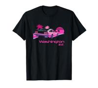 Best Washington D.C Apparel Retro Vintage Washington D.C T-Shirt, Men's & Women's Unisex-Adults, Black, Small, Short Sleeve, V-Neck, Classic Fit, Polyester 100%, Imported