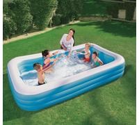 Best way Blue Rectangular Family Pool De Luxe- 3.05m x 1.83m x 56cm