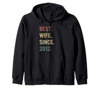 Best Wife Since 2012, 12th Anniversary for Married Couples Zip Hoodie