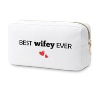 Best Wifey Ever Gifts Wifey Gifts for Women Makeup Bag Bridal Shower Gifts for Bride Wedding Bachelorette Bride Gifts Cosmetic Bag Engagement Gifts for Her Wifey Birthday Gifts Travel Cosmetic Pouch