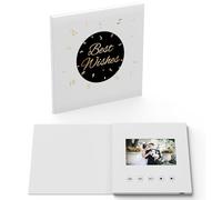 Best Wishes 4.3'' Video Greeting Card - Personalised Gift with HD Display, Sound, 8GB Memory, and Rechargeable Battery - Perfect for Weddings, Birthdays, Anniversaries, and More