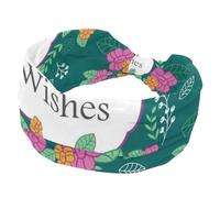 Best Wishes Headbands for Women Girls, Wide Headband, Knotted Cross Turban Head Band, Non Slip Hairband for Yoga Workout Running