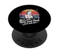 Best With Rod And Reel Just Ask Her Retro PopSockets Adhesive PopGrip
