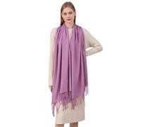 Best World 4 Yu Womens Winter Shawls Warm Casual Scarf Solid Pashmina Tassel Style Stoles for Wedding Party(Dusty Pink)
