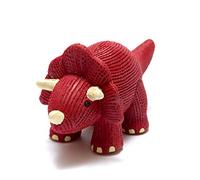 Best Years | My First Triceratops Dinosaur Red Natural Rubber Teether & Bath Toy | Baby Safe from Birth | Non-Toxic & Plastic-Free | Gift for Babies & Toddlers