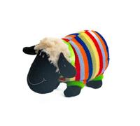 Best Years | Small Knitted Woolly Sheep Soft Toy with Rainbow Stripe Jumper | Baby Safe from Birth | Machine Washable | 24cm x 15cm
