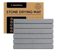 BEST4HOME Grey Stone Dish Drying Mat - 12x16 In - Foldable - Absorbent - Kitchen Counter