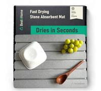 BEST4HOME Grey Stone Dish Drying Mat - 12x16 In - Foldable - Absorbent - Kitchen Counter