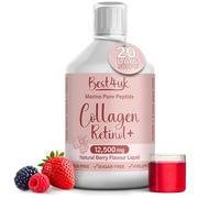 Best4uk x1 Pack Marine Collagen Retinol Plus Liquid 12500mg Sugar Free Ready to Drink Berry Flavour, Hyaluronic Acid, Pure Peptide, Vitamin A, B5, B7, C, D3