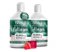 Best4uk x2 Pack Bovine Grass-Fed Collagen 2.2 Liquid 10000mg Sugar Free Ready to Drink Berry Flavour, Hyaluronic Acid, Pure Peptide, Vitamins C, B5, B6, B7, B12, D3