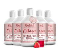Best4uk x5 Pack Marine Collagen Retinol Plus Liquid 12500mg Sugar Free Ready to Drink Berry Flavour, Hyaluronic Acid, Pure Peptide, Vitamin A, B5, B7, C, D3