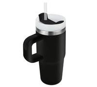 Bestaa 14 oz Stainless Steel Kid Tumbler with Handle and Straw, 304 Insulated, Modern, Black, Reusable, Baby Shower, Travel, 414 ml, Cylindrical, Open-Top, General Use Cup