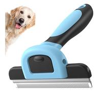 Bestac Pet Deshedding Brush - 4.1×1.9×5.3 Inch, ABS Handle & Stainless Steel Teeth, Efficient Fur Removal, Gentle for Cats/Dogs (Long/Short/Double Coat), Home Grooming (Blue, L)