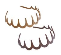 Bestac Zig-Zag Teeth Headbands Non-Slip Slicked-Back Hairstyles, Chic Plastic Accessories-2Pcs (Beige + khaki, 5inch)