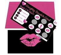 BestaFiesta Naughty Scratch Card - Sexy Scratch Off Card Gift for Him - Valentine's Day, Birthday, Anniversary - Shower S*x - Pink Envelope - 10cm x 6cm - 9 Scratchable Circles - BestaFiesta
