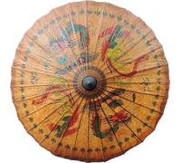Bestage 33.5" Chinese Japanese Handmade Oil Paper Umbrellas Parasol,Thai Asian Dragon Phoenix Painted Decoration Umbrellas for Parties Photography Costumes and Other Events（1 PCS
