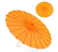 Bestage 33" Orange Silk Cloth Decoration Handmade Parasol Umbrella Chinese Japanese Asian DIY Art Dance Classical Umbrella for Wedding Parties Photography Costumes Cosplay (Orange)