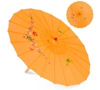 Bestage 33" Rainproof Decoration Dance Handmade Oiled Paper Parasol Silk Cloth Umbrella Chinese Japanese Art Classical Umbrella for Wedding Parties Photography Costumes Cosplay Decoration