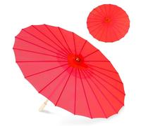 Bestage 33" Red Silk Cloth Decoration Handmade Parasol Umbrella Chinese Japanese Asian DIY Art Dance Classical Umbrella for Wedding Parties Photography Costumes Cosplay (Red)