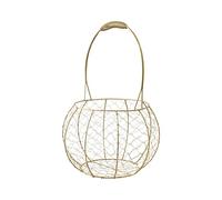 BestAlice 2 Pack Metal Wedding Basket With Handle, Portable Flower Basket, Rustic Flower Girl Basket, Gold Decorated Basket, Copper Wire Gift Basket, Gold