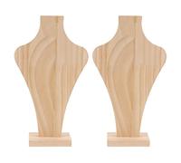 BestAlice 2Pcs Necklace Display Stand, Jewelry Bust Necklace Display Stand Jewelry Holder, Necklace Mannequin Vase Shaped Wood Jewelry Rack for Home and Professional Display(S)