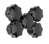 BestAlice 5Pcs Star Knobs, Nuts Knob Grip Handles, 7 Star Knob Female Thread Nut Clamping Knob Grip Assortment Kit with 10mm Brass Core for Industrial Equipment Tool(no hole)