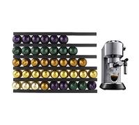 BestAlice 6 Strips Coffee Pod Holder, Magnetic Stripe and Extra Adhesives, Suitable to Be Mounted Vertically or Horizontally on Walls or Cabinets,Black