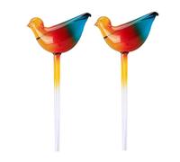BestAlice Automatic Plant Watering Globes Plant Waterer Automatic Self Watering Globes, Bird Shape Design Hand Blown Glass Plant Watering Bulbs Garden Water Device(Multicolor-2pcs)