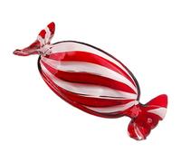 BestAlice Christmas Platter Dish, Glass Candy Platter Serving Dessert Plates, Christmas Dinnerware Tray Decorative Plates for Xmas Holiday Favor, Christmas Peppermint Candy Tray