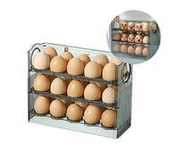 BestAlice Egg Storage Container For Refrigerator, 3 Tiers Flip Egg Holder For Refrigerator, 30 Eggs Large Capacity Egg Fridge Storage Box Egg Holder, Green
