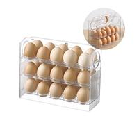 BestAlice Egg Storage Container For Refrigerator, 3 Tiers Flip Egg Holder For Refrigerator, 30 Eggs Large Capacity Egg Fridge Storage Box Egg Holder, White