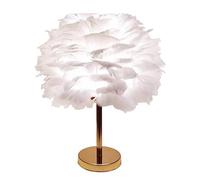 BestAlice Feather Lamp, Touch Switch Ostrich Feather Lamp, LED Decorative Atmosphere Light with Feathers, Feather LED Table Lamp Gold Desk Bed Night Light for Home Bedroom Office(Type 2)