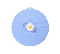 BestAlice Flowers Silicone Lid For Food Storage And Cooking, 20cm Silicone Lids For Bowls And Food Covers, Silicone Fresh Lid For Pots And Pans, Blue