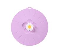 BestAlice Flowers Silicone Lid For Food Storage And Cooking, 26cm Silicone Lids For Bowls And Food Covers, Silicone Fresh Lid For Pots And Pans, Purple