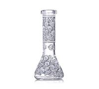 BestAlice Luminous Glass Flower Vase, 9.8IN Scary Skull Vase Flower Pipe Terrarium, Hydroponic Plant Vase, Suitable for Home Office Bar Decoration,B