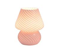 BestAlice Mushroom Lamp, Glass Mushroom Night Light USB Rechargeable Dimmable Small Bedside Lamp, Vintage Style Decor, Pink